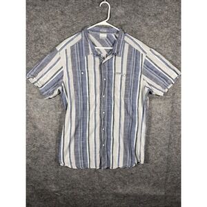 COLUMBIA Sportswear Company *Pearl Snap* Short Sleeve Shirt Blue Gray Men XL